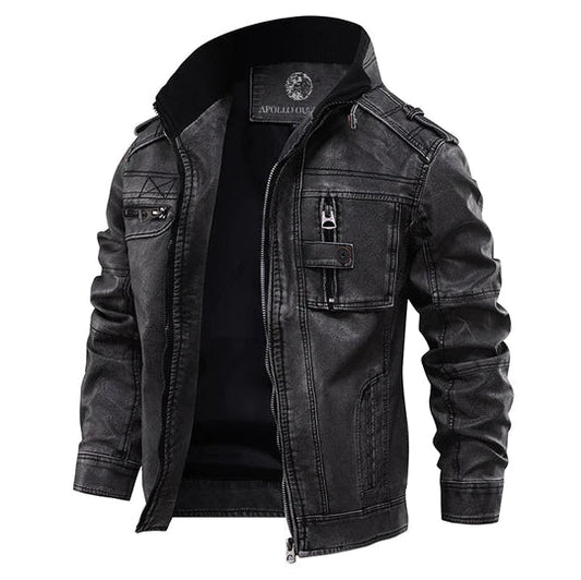 Schwarze Lederjacke für Herren