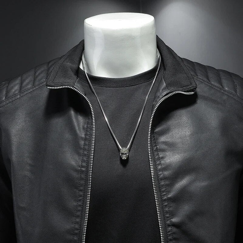 Men's leather bomber jacket - Karl